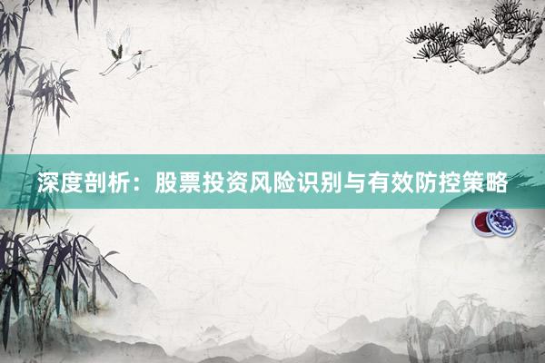 深度剖析：股票投资风险识别与有效防控策略