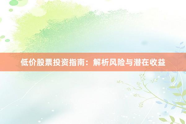低价股票投资指南：解析风险与潜在收益
