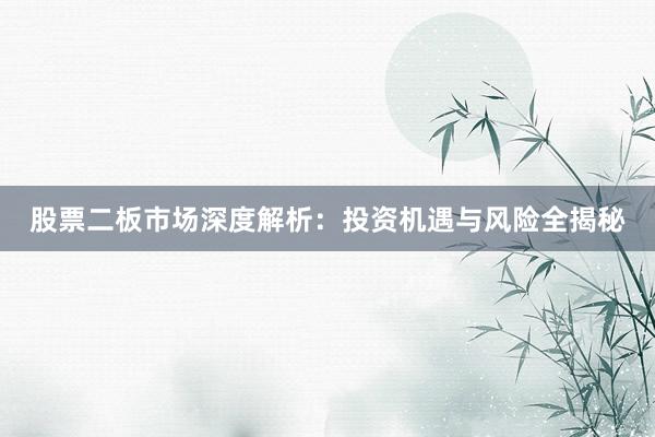股票二板市场深度解析：投资机遇与风险全揭秘