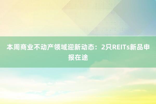 本周商业不动产领域迎新动态：2只REITs新品申报在途