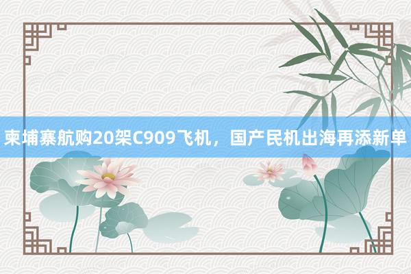 柬埔寨航购20架C909飞机，国产民机出海再添新单