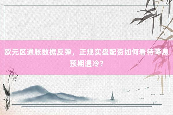 欧元区通胀数据反弹，正规实盘配资如何看待降息预期遇冷？