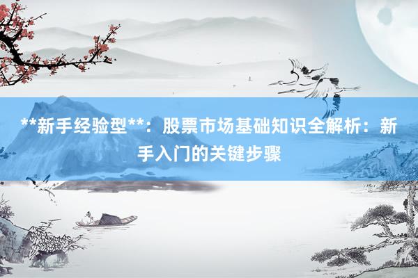 **新手经验型**：股票市场基础知识全解析：新手入门的关键步骤
